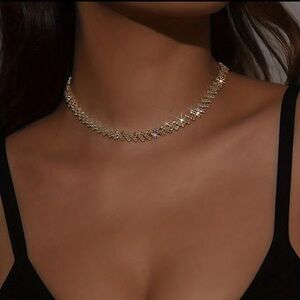 1pc Luxury Sparkling Rhinestone Claw Chain Welding Rhinestone Chain Necklace